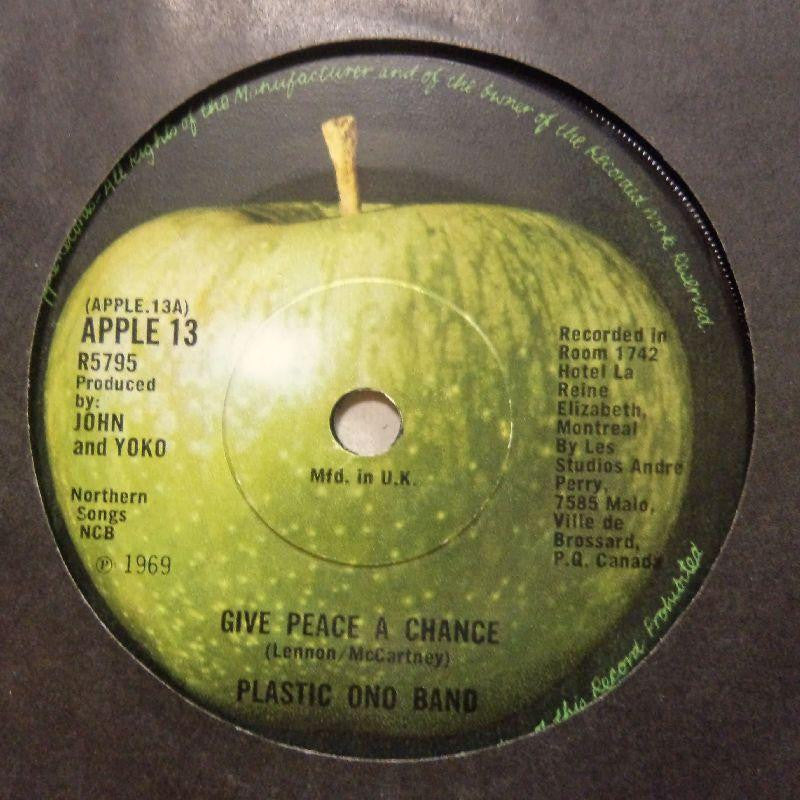 Plastic Ono Band-Give Peace A Chance/ Remeber Love-Apple-7" Vinyl