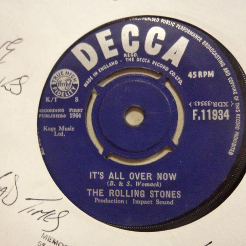 Rolling Stones-It's All Over Now-Decca-7" Vinyl