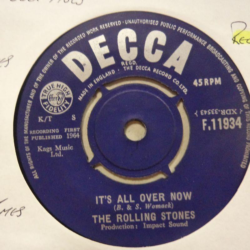 Rolling Stones-It's All Over Now/ Good Times Bad Times-Decca-7" Vinyl