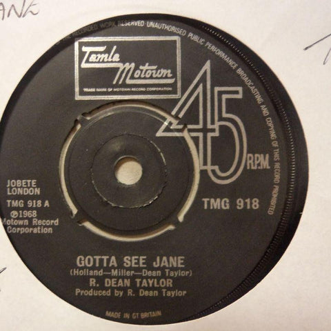 R. Dean Taylor-Gotta See Jane/ Candy Apple Red-Tamla Motown-7" Vinyl