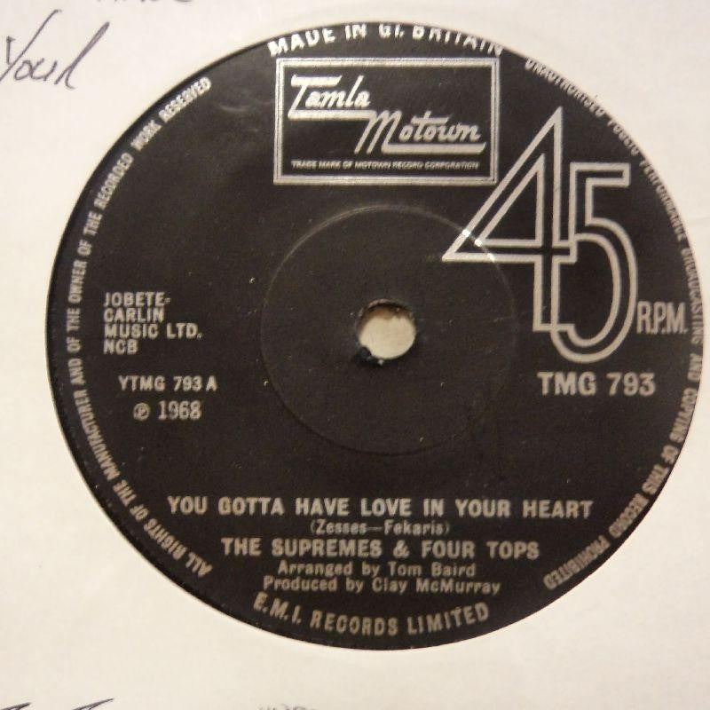 The Supremes-You Gotta Have Love In Your Heart/ I'm Glad About It-Tamla Motown-7" Vinyl
