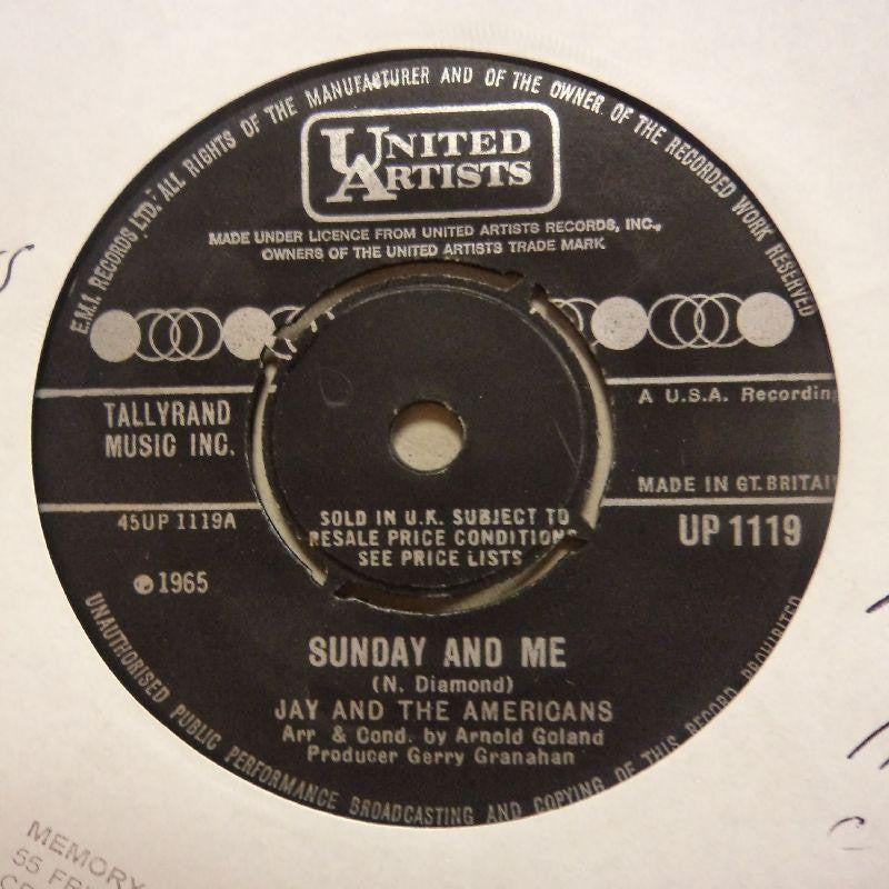 Jay & The Americans-Sunday & Me/ Through The Doorway-United Artist-7" Vinyl