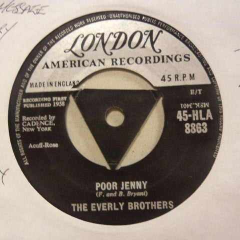 The Everly Brothers-Poor Jenny/ Take A Message To Mary-London-7" Vinyl