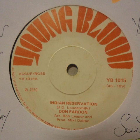 Don Fardon-Indian Reservation/ Hudson Bay-Young Blood-7" Vinyl
