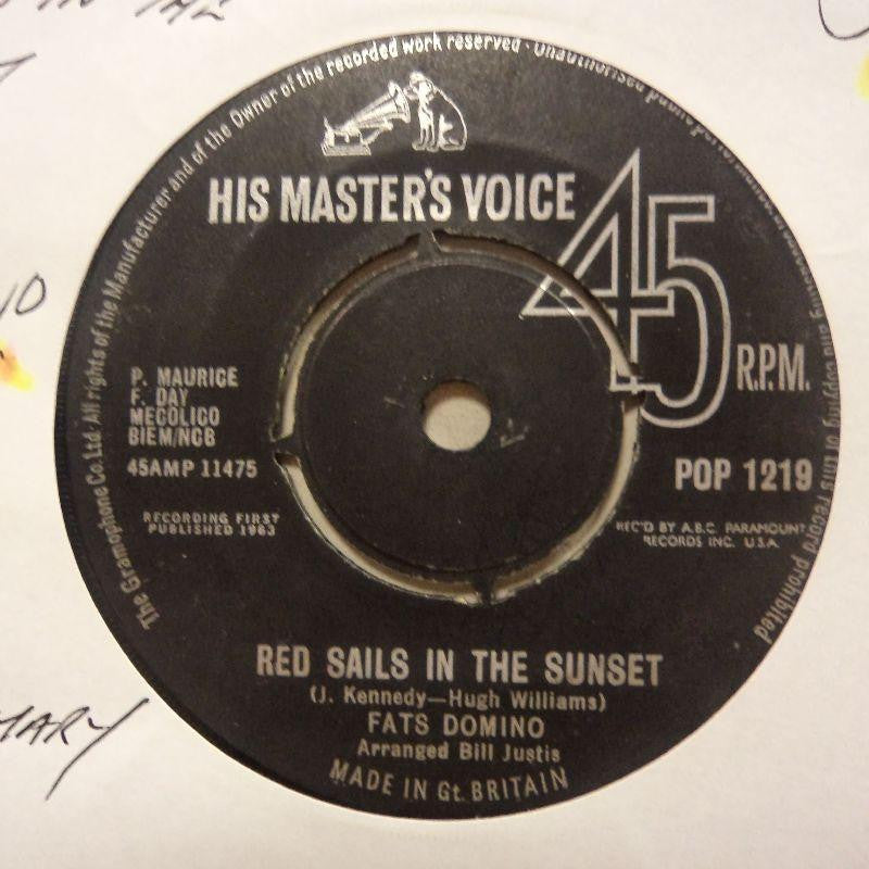 Fats Domino-Red Sails In The Sunset/ Song For Rosemary-HMV-7" Vinyl