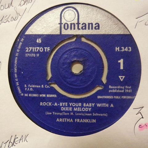 Aretha Franklin-Rock A Bye Your Baby/ Operation Heartbreak-Fontana-7" Vinyl