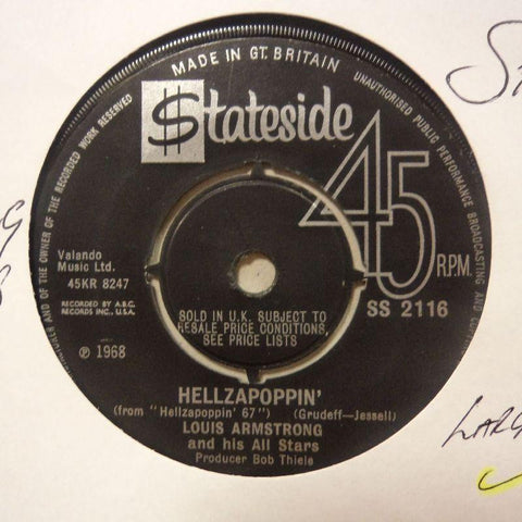 Louis Armstrong-Hellzapoppin'/ The Sunshine Of Love-Stateside-7" Vinyl
