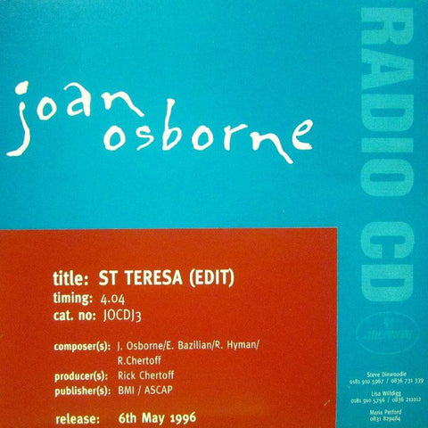 Joan Osborne-St Teresa-Mercury-CD Single-Like New