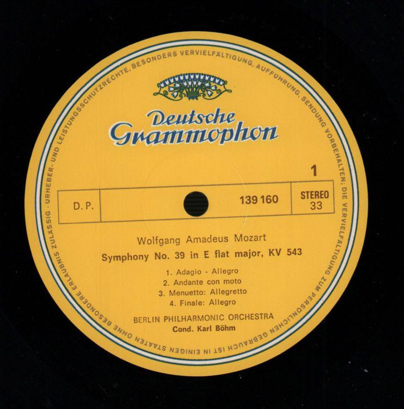 Symphonien Nr.39 Berlin Philharmonic/Bohm-Deutsche Grammophon-Vinyl LP-VG/NM