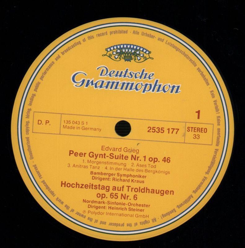 Peer Gynt Sigurd Jorsalfar-Deutsche Grammophon-Vinyl LP-VG/VG