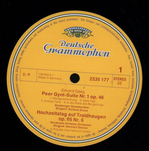 Peer Gynt Sigurd Jorsalfar-Deutsche Grammophon-Vinyl LP-VG/VG