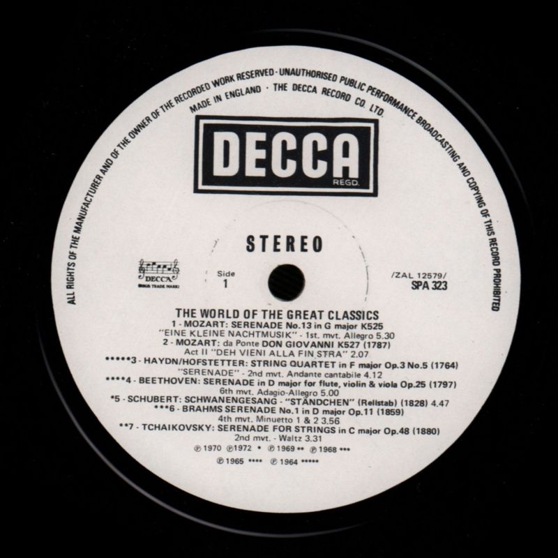 Serenade-Decca-Vinyl LP-VG/Ex