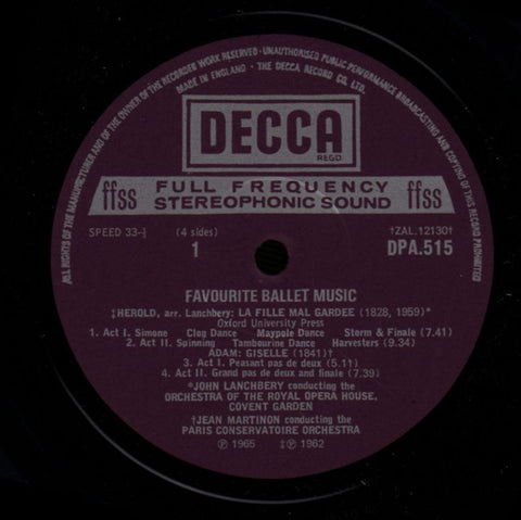 Favourite Ballet-Decca-2x12" Vinyl LP Gatefold-VG+/Ex