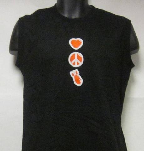 Love/Peace/War Black Vest-Ladies-XL-T Shirt