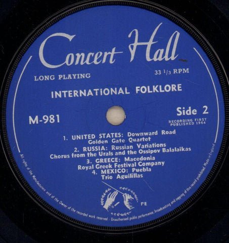 International Folklore-Concert Hall-7" Vinyl P/S-VG/Ex