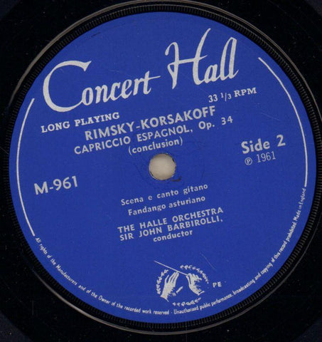 Korsakov-Capricco Espagnol-Concert Hall-7" Vinyl P/S-VG/VG+