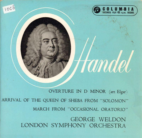 Handel-Overture In D Minor EP-Columbia-7" Vinyl P/S