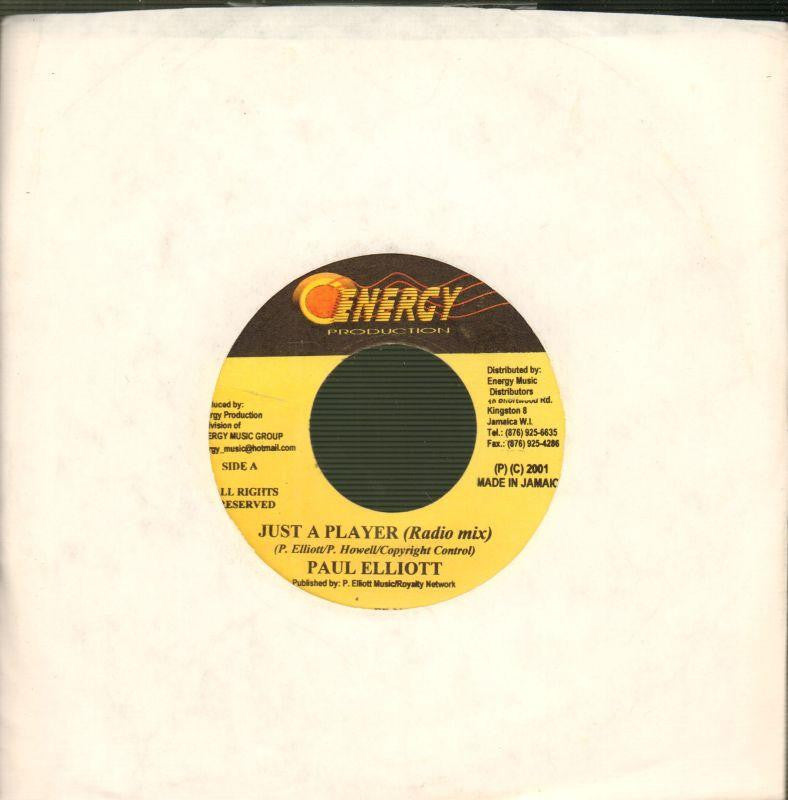 Paul Elliott-Just A Player-Energy Production-7" Vinyl