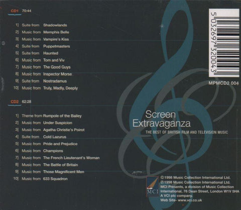 Screen Extravaganza: The Best Of British, Film & Television Music-MCI-2CD Album-New