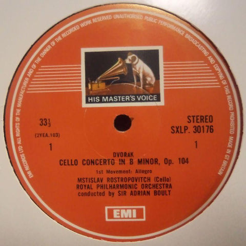 Dvorak-Cello Concerto-HMV-Vinyl LP