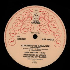 Concertio De Aranjuez-John Zaradin-CFP-Vinyl LP-Ex/Ex