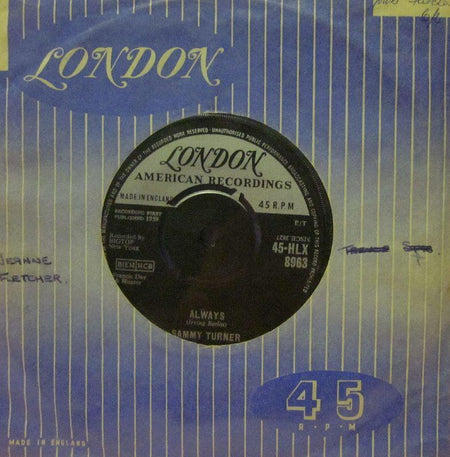 Sammy Turner-Always-London-7" Vinyl