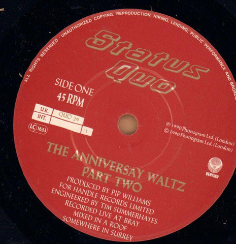 The Anniversary Waltz Live Part To-Vertigo-7" Vinyl P/S-VG+/NM