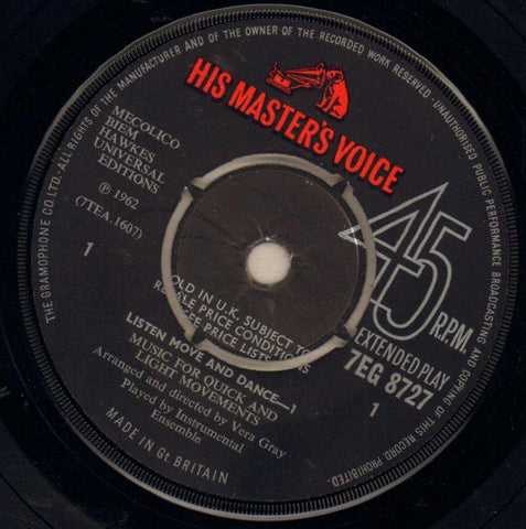 Listen Move And Dance 1 EP-HMV-7" Vinyl P/S-VG/VG