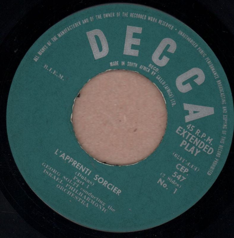 L Apprenti Sorcier-Decca-7" Vinyl P/S-VG/VG