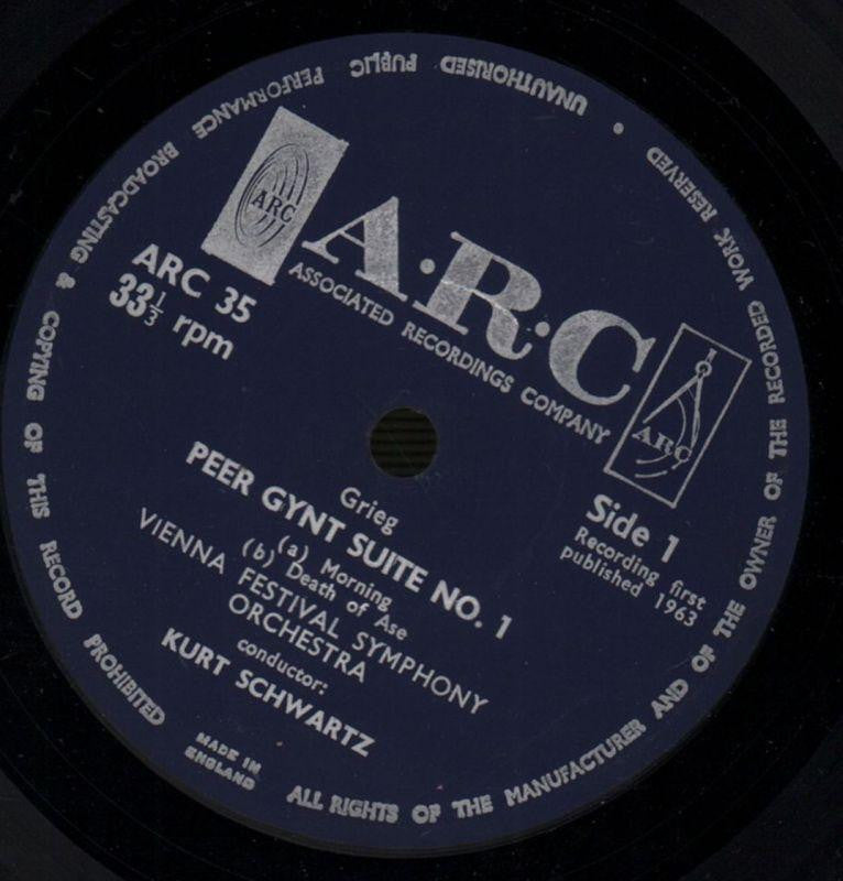 Grieg Peer Gynt-Arc-7" Vinyl P/S-VG/VG