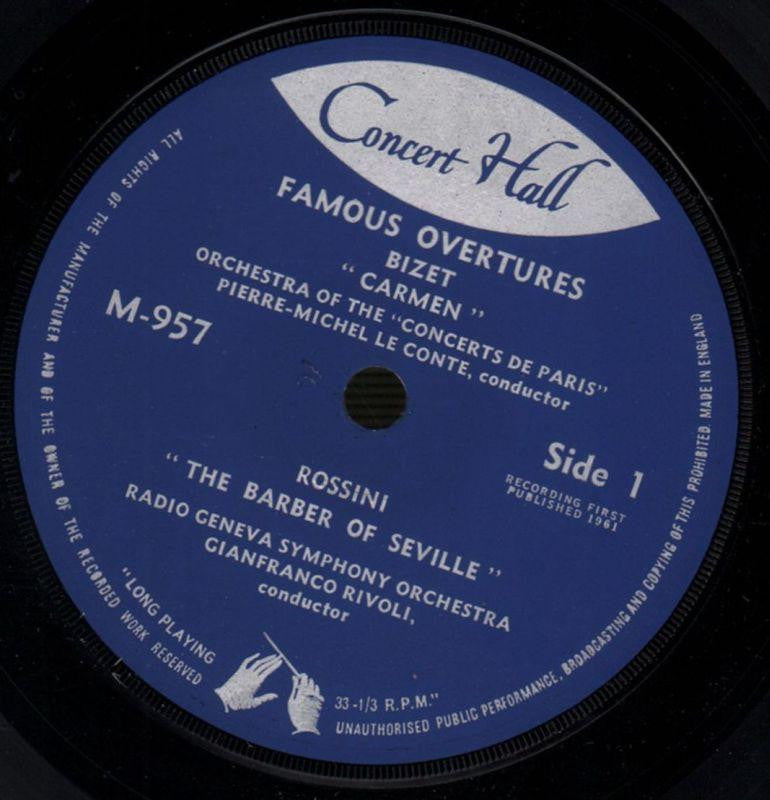 Famous Overtures-Concert Hall-7" Vinyl P/S-VG+/VG+