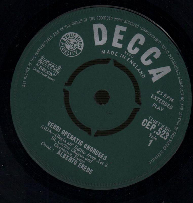 St Cecilia Chorus & Orchestra Operatic Choruses-Decca-7" Vinyl P/S-VG/VG+