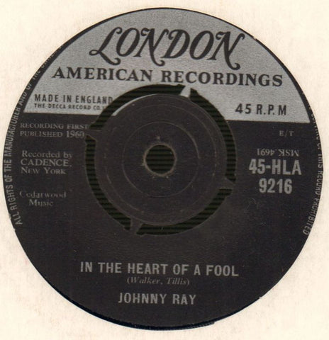 Johnny Ray-In The Heart Of A Fool/ Let's Forget It Now-London-7" Vinyl-VG/Ex