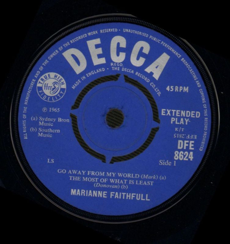 Go Away From My World EP-Decca-7" Vinyl P/S-VG/VG