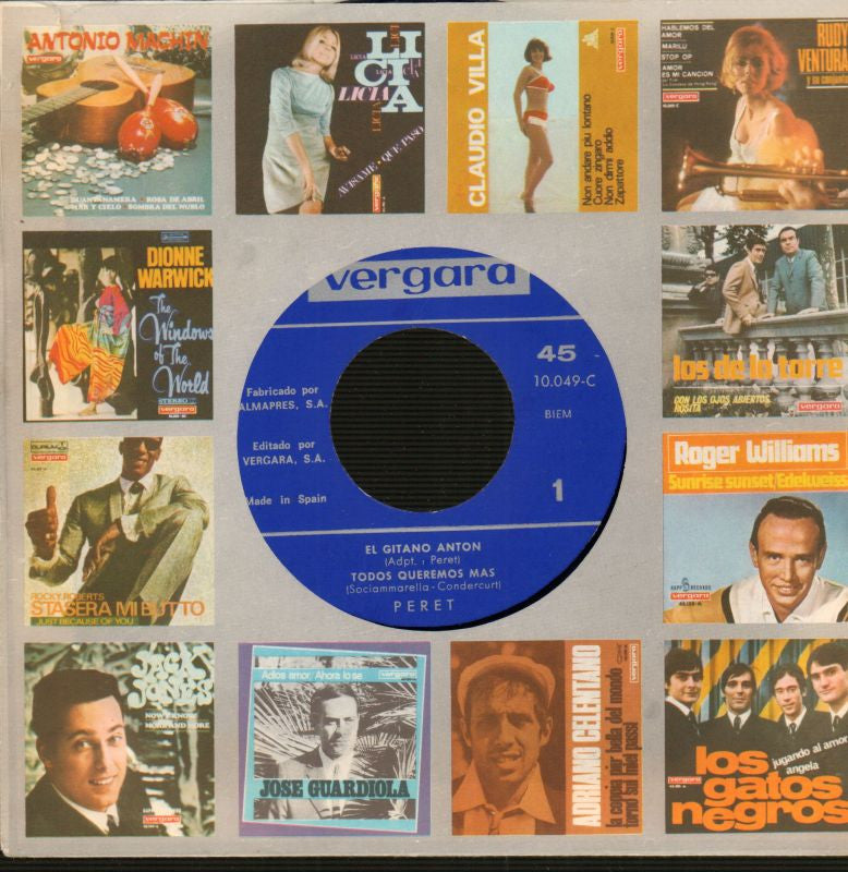 El Gitano Anton/ Todos Queremos Mas-Vergara-7" Vinyl P/S-VG/VG