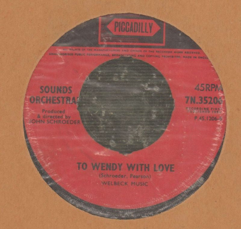 Cast Your Fate/ To Wendy With Love-Piccadilly-7" Vinyl-VG/VG