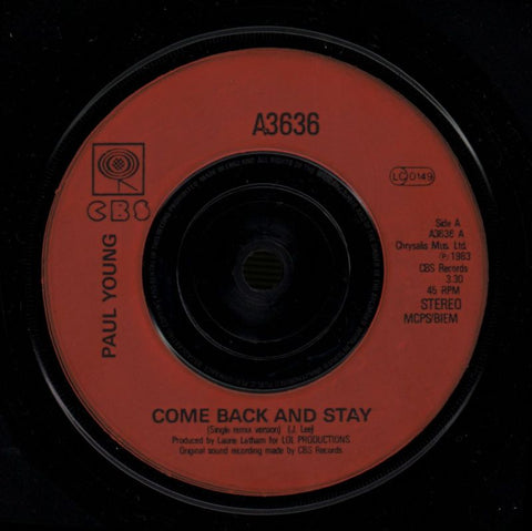 Come Back And Stay-CBS-7" Vinyl P/S-VG/Ex
