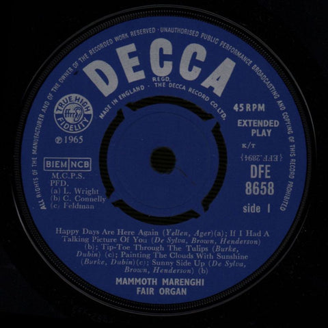 Fair Time EP-Decca-7" Vinyl P/S-VG/VG