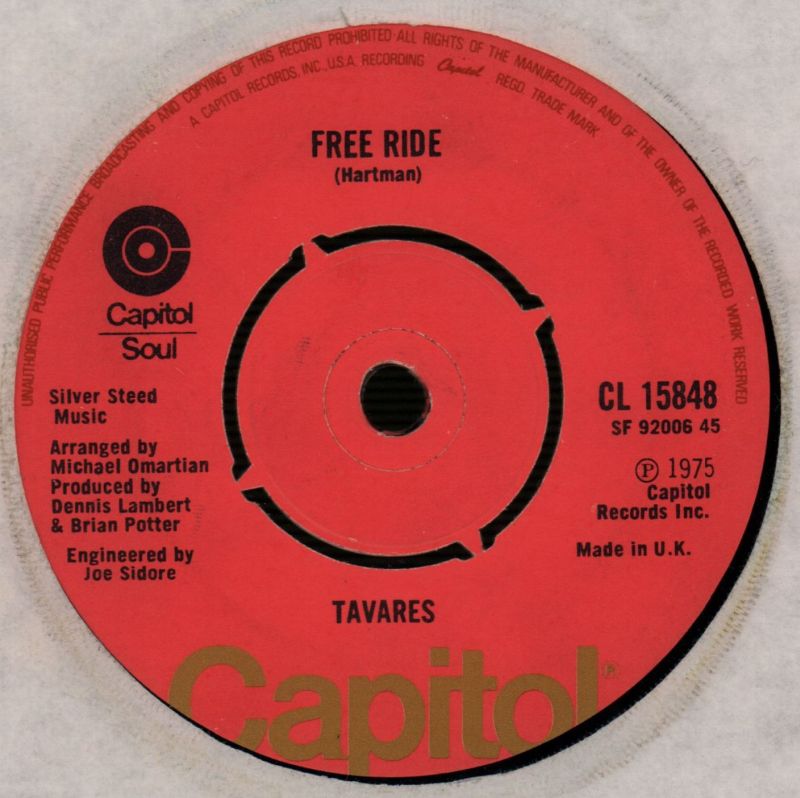 In The Eyes Of Love/ Free Ride-Capitol-7" Vinyl-VG/VG