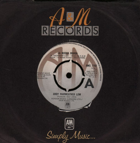 La Booga Rooga/ Halfway To Everything-A&M-7" Vinyl