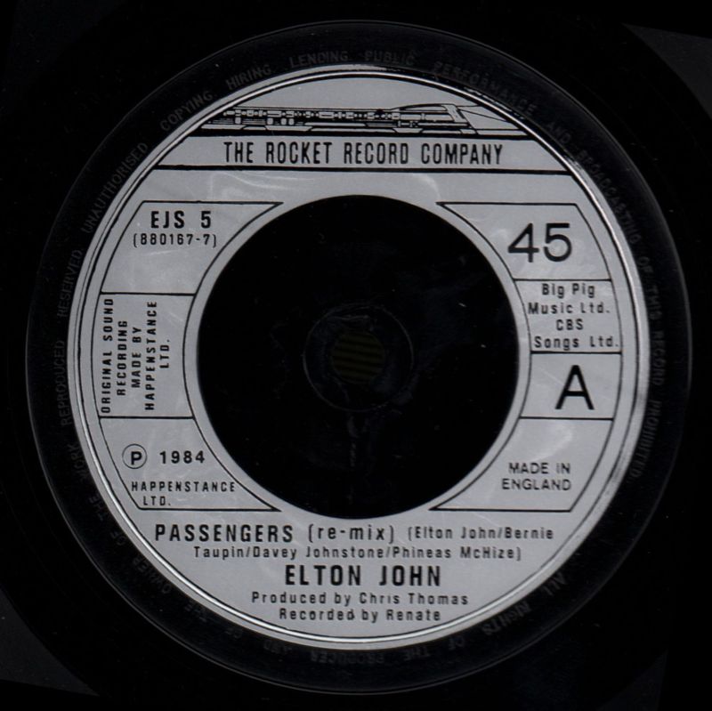 Passengers-Rocket Record-7" Vinyl P/S-VG/Ex