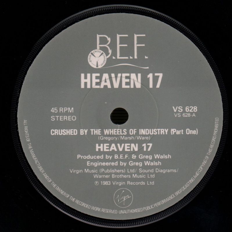 Crushed By The Wheels-Virgin-7" Vinyl P/S-VG+/Ex