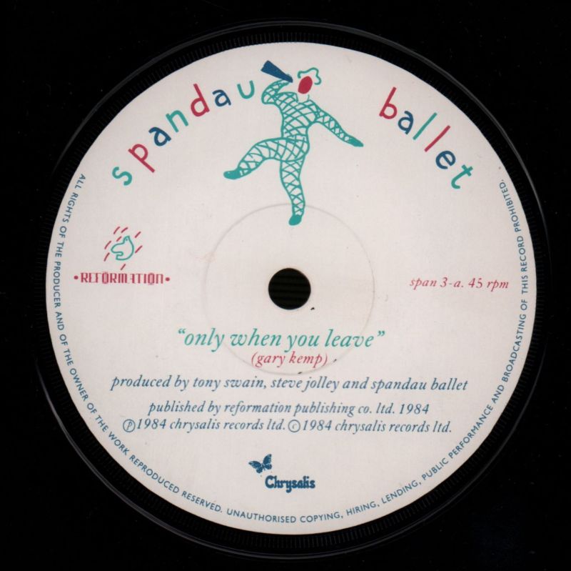 Only When You Leave-Chrysalis-7" Vinyl P/S-VG+/Ex