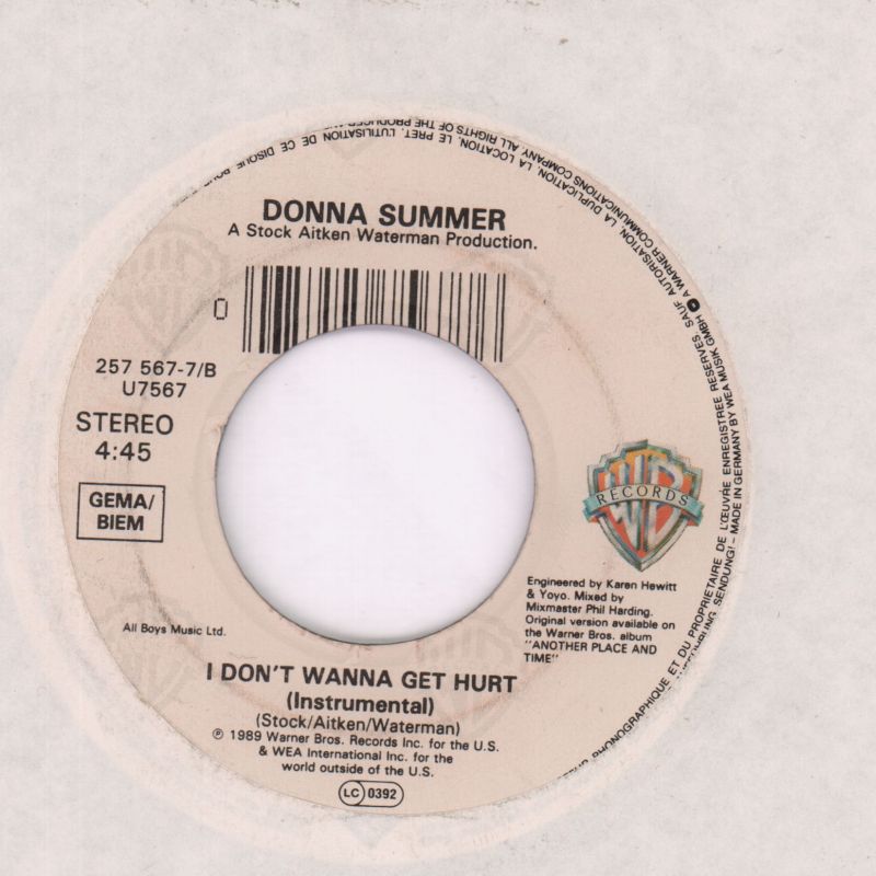 I Don't Wanna Get Hurt-Warner-7" Vinyl-VG/VG