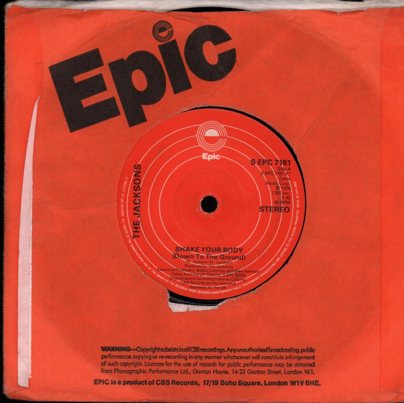 Shake Your Body/ All Night Dancin'-Epic-7" Vinyl