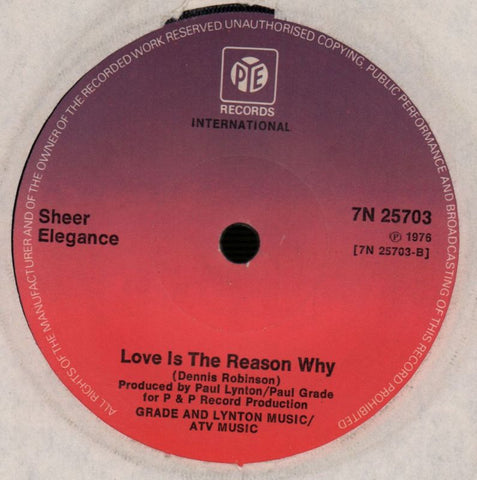 Life Is Too Short Girl/ Love Is The Reason Why-Pye-7" Vinyl-VG/VG