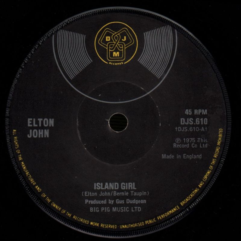 Island Girl-DJM-7" Vinyl-VG/VG