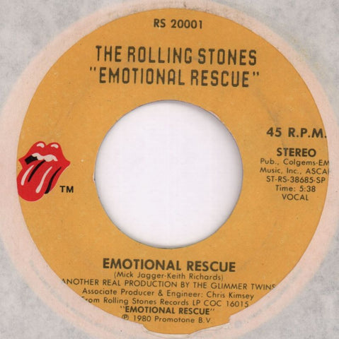 Emotional Rescue/ Down In The Hole-Rolling Stones-7" Vinyl-VG/VG