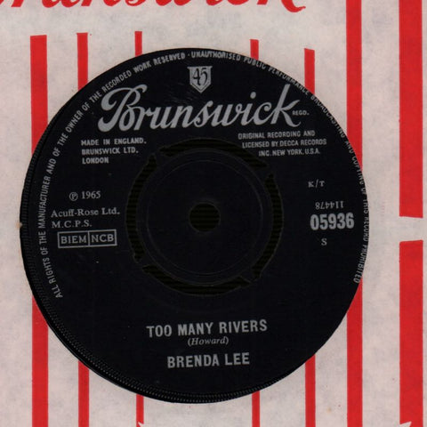 No-One/ Too Many Rivers-Brunswick-7" Vinyl-VG/Ex