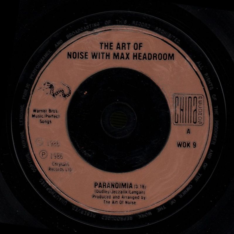 Paranoima-China-7" Vinyl P/S-VG/VG+